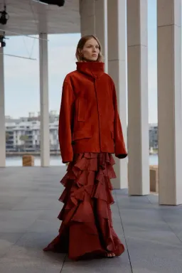 🤎 Aje Cleo Gown in Rust Brown - Size 12 - Ruffle Tiered Maxi Dress 🤎 for rent on The Volte - image 9