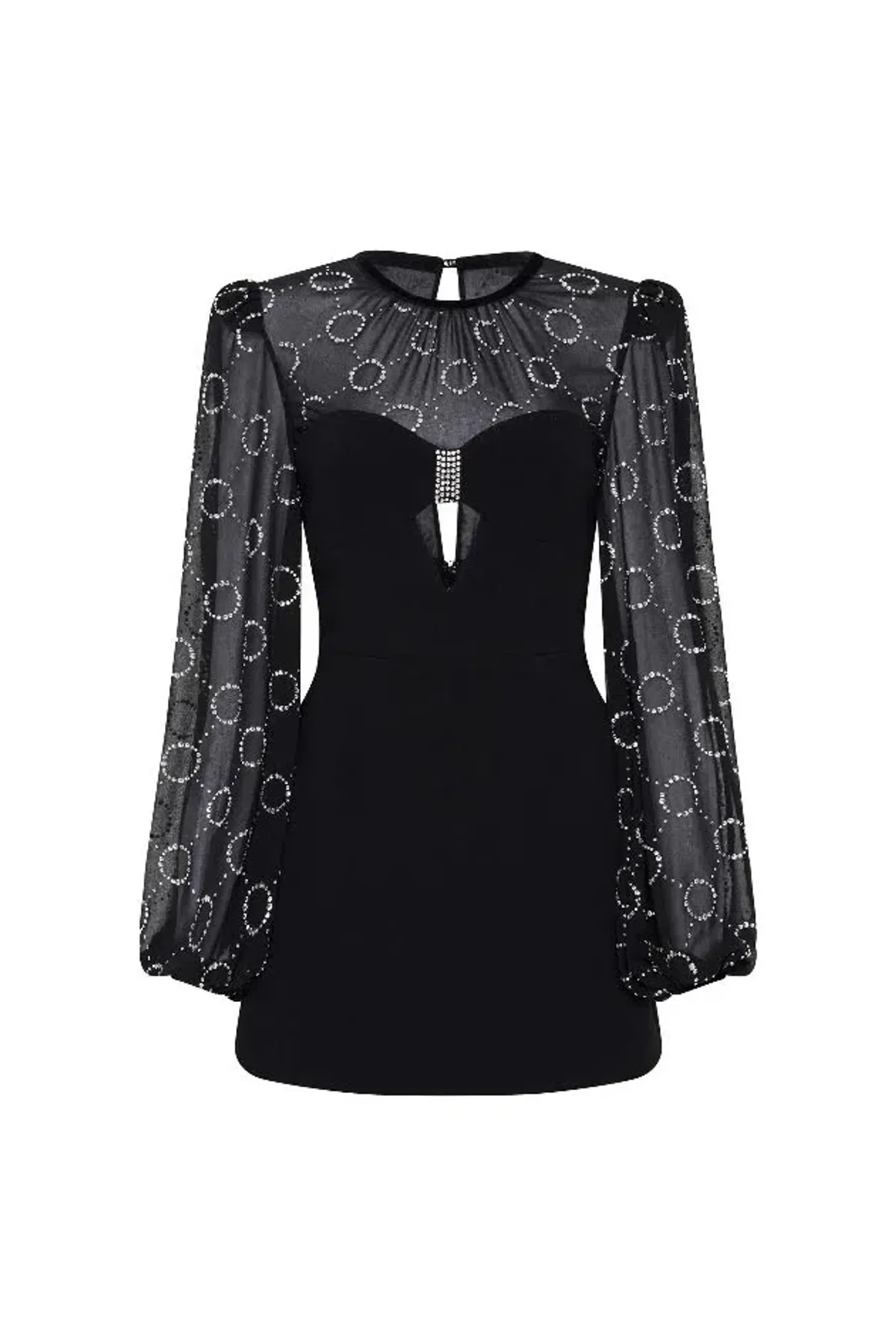 ❆ REBECCA VALLANCE Ellasandra Mini Dress - Size 6 AU - Black Sparkly Outfit ❆ - Image 8