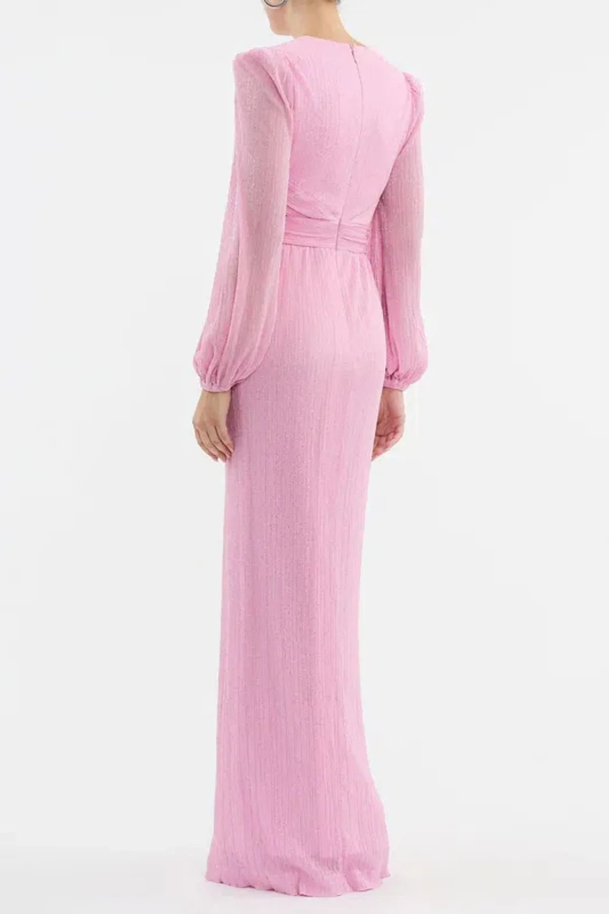 💕 Rebecca Vallance Amal Cut-Out Gown in Pink – Size 6 AU - Long Sleeve Maxi Dress 💕 - Image 2