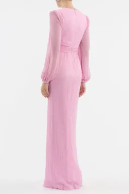 💕 Rebecca Vallance Amal Cut-Out Gown in Pink – Size 6 AU - Long Sleeve Maxi Dress 💕 for rent on The Volte - image 2