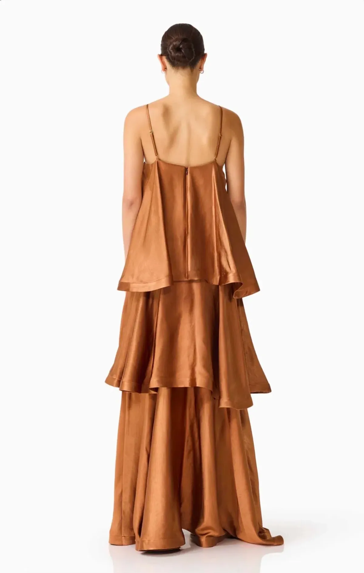 Elliatt Tilly Tiered Maxi Dress in Toffee Brown Size XS - Image 5