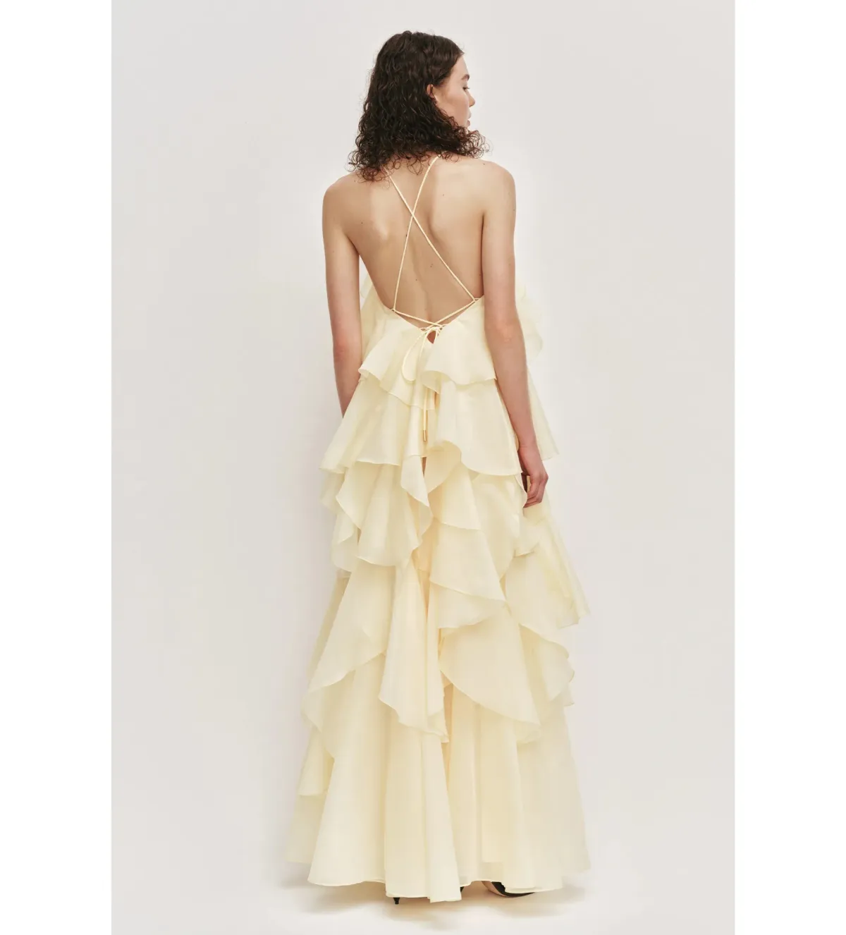 Aje Pandorea Layered Maxi Dress in Butter Size AU4 - Image 3