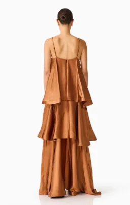 Elliatt Tilly Tiered Maxi Dress in Toffee Brown Size S for rent on The Volte - image 5