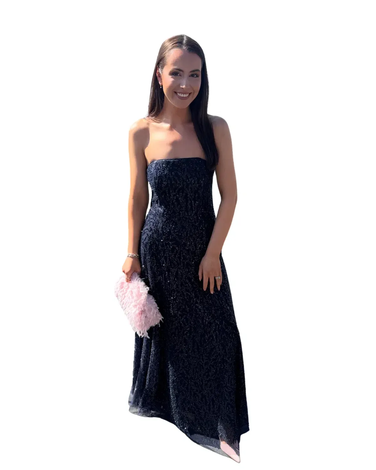 Forever New Erin Navy Strapless Sequin Gown Maxi  - Image 1