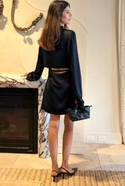 Sir the Label Yasmine Mini Dress in Black Size 3 / AU 12 for rent on The Volte - image 5