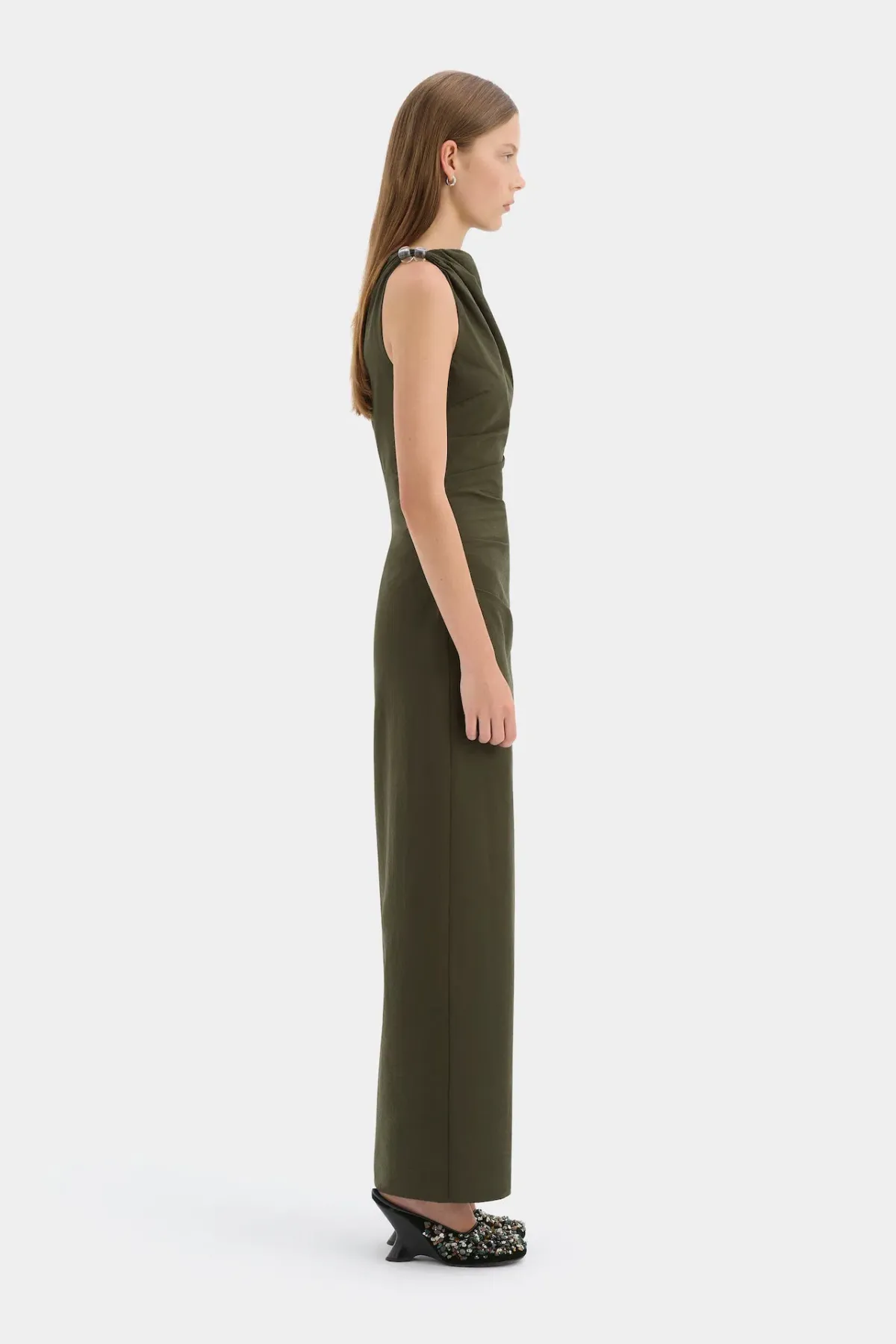 Sir the Label Sorel Maxi Dress in Dark Olive Size 3 / AU 12 - Image 4