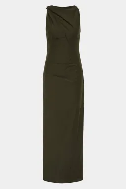 Sir the Label Sorel Maxi Dress in Dark Olive Size 3 / AU 12 for rent on The Volte - image 5