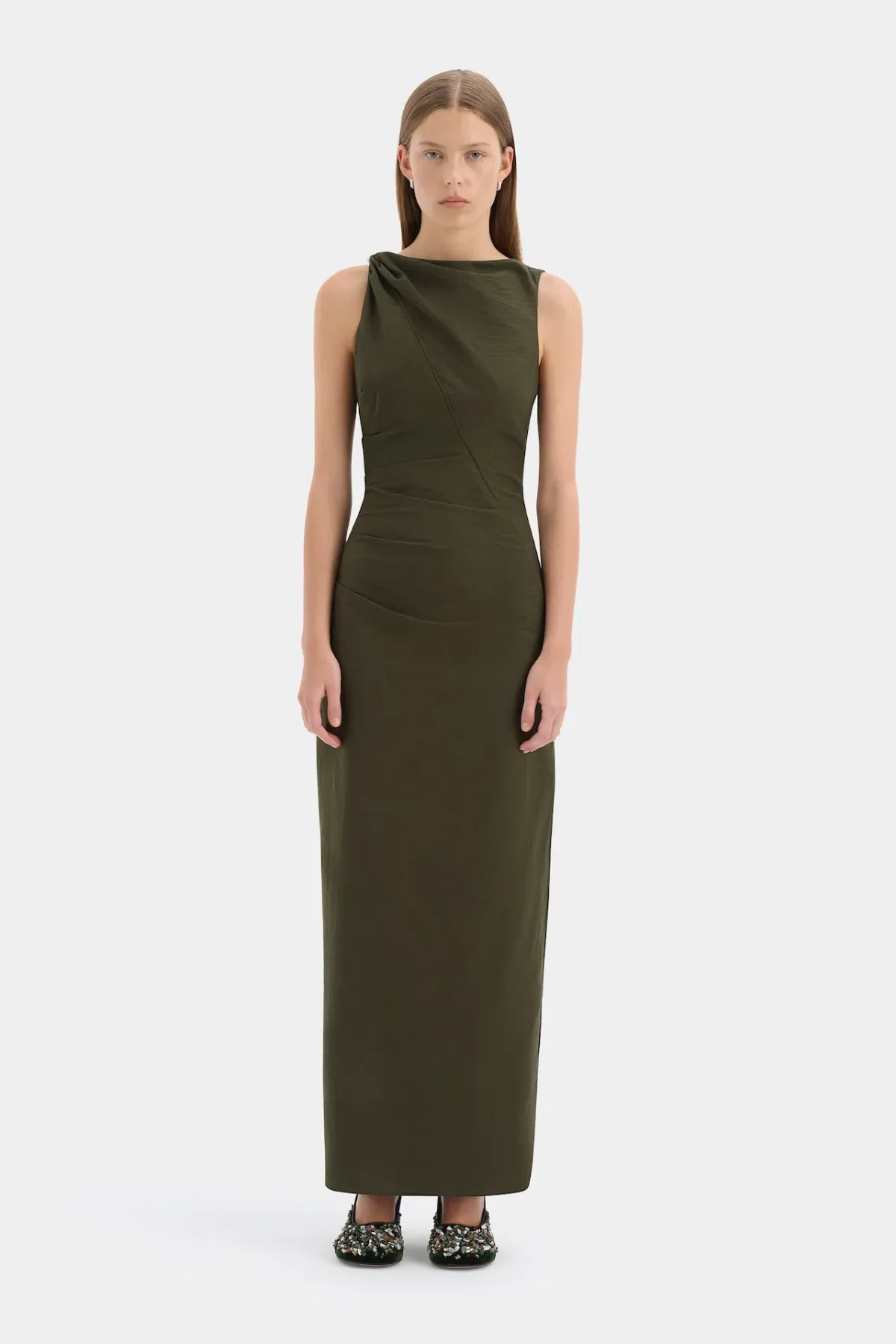 Sir the Label Sorel Maxi Dress in Dark Olive Size 3 / AU 12 - Image 1