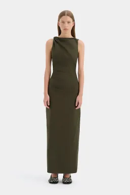 Sir the Label Sorel Maxi Dress in Dark Olive Size 3 / AU 12 for rent on The Volte - image 1