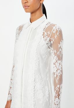 Peace & Love Lace Shirt Dress for rent on The Volte - image 3
