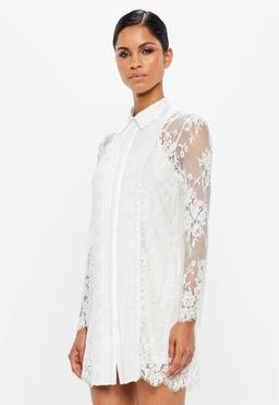 Peace & Love Lace Shirt Dress for rent on The Volte - image 4