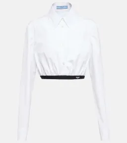 Prada Poplin Button-Down Crop Blouse for rent on The Volte - image 2