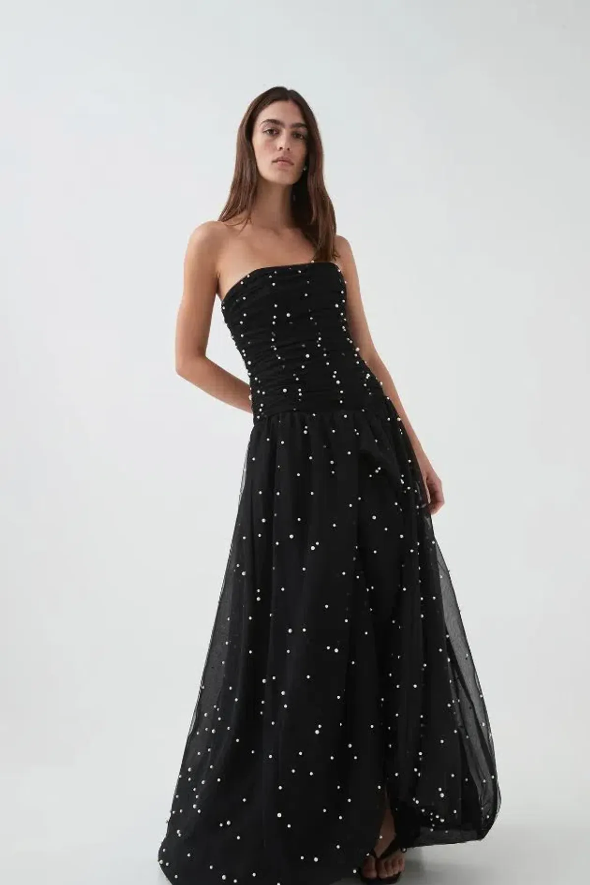 🤍🖤 NEW AJE Juniper Gown – Black & White – Size 8 strapless beaded formal maxi dress 🖤🤍 - Image 9