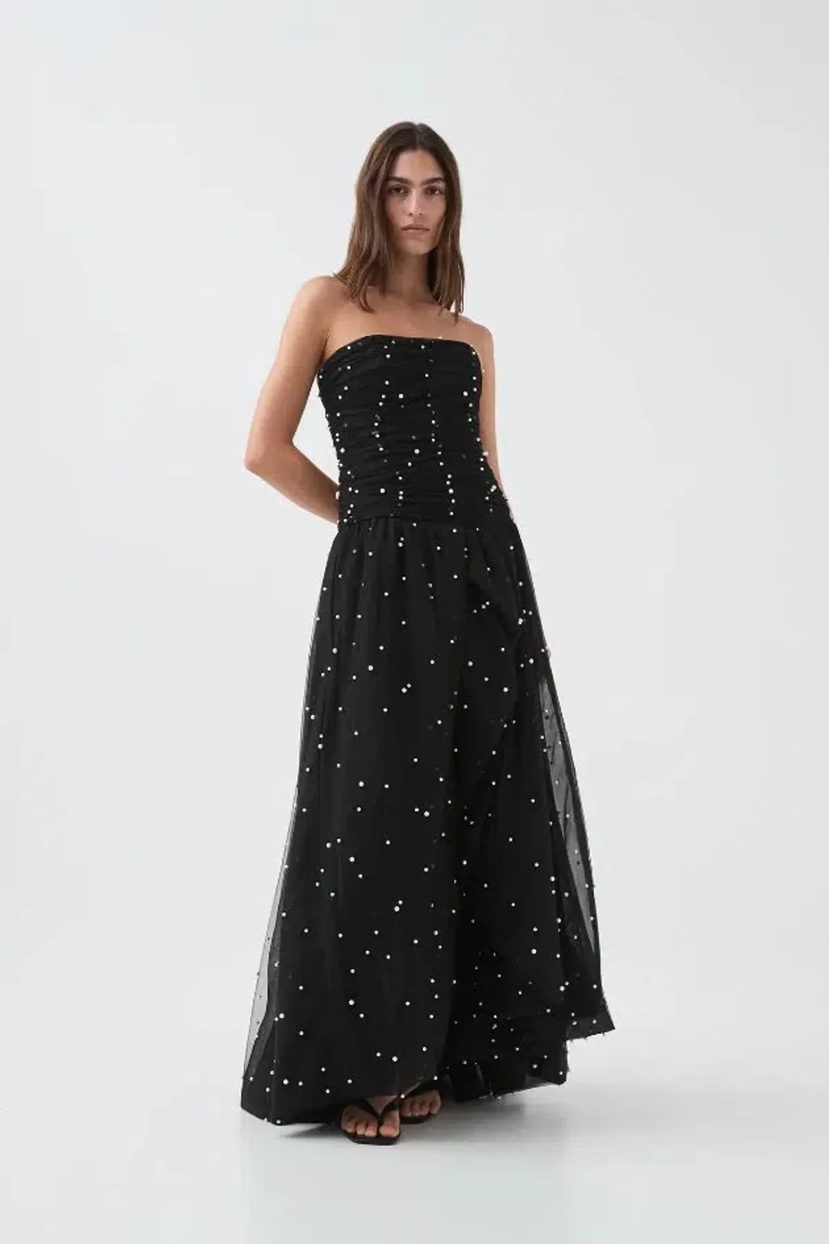 🤍🖤 NEW AJE Juniper Gown – Black & White – Size 8 strapless beaded formal maxi dress 🖤🤍 - Image 8