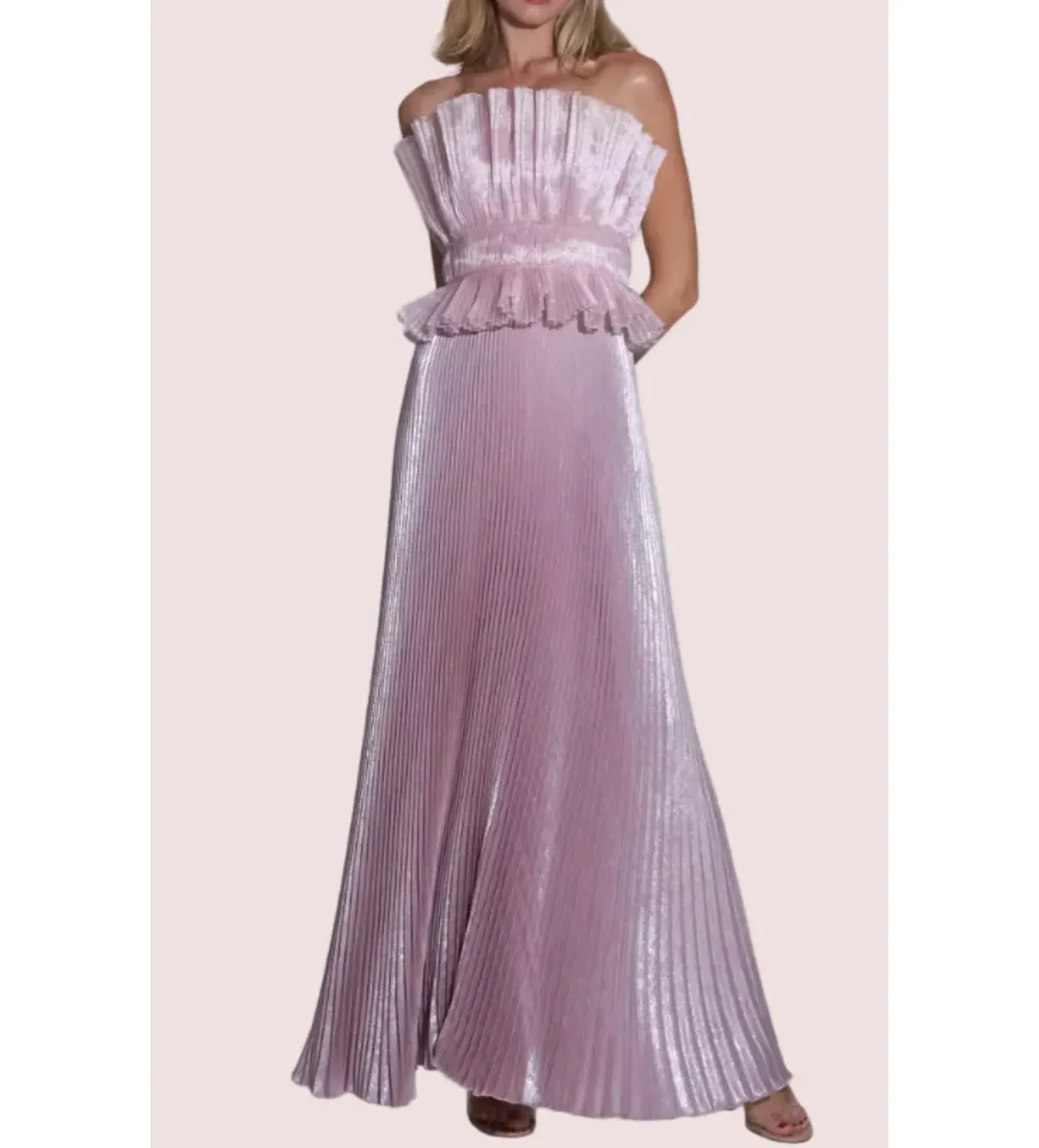 L'idee Masquerade Gown Dusty Shimmer Pink Size 8 - Image 1