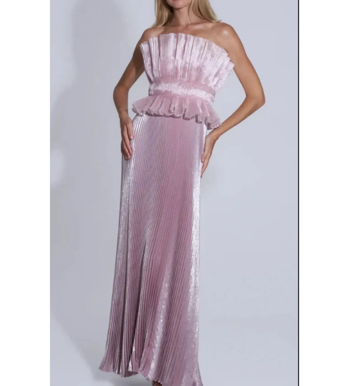 L'idee Masquerade Gown Dusty Shimmer Pink Size 8 - Image 2