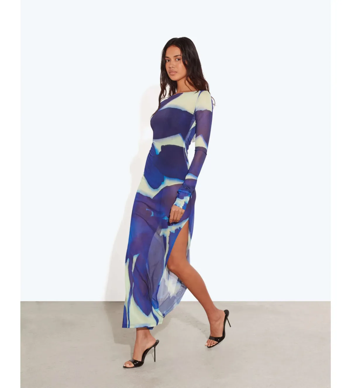 Rat & Boa Santino Maxi Dress  Ultra-hot Blue and Mint Green Floral Print Size 8 - Image 3