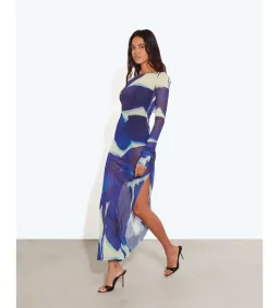  Rat & Boa Santino Maxi Dress  Ultra-hot Blue and Mint Green Floral Print Size 10 for rent on The Volte - image 3