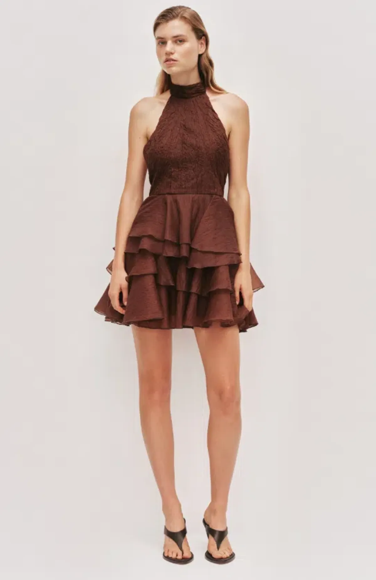 AJE Fayette Mini Dress Dark Chocolate Size 6 - Image 1