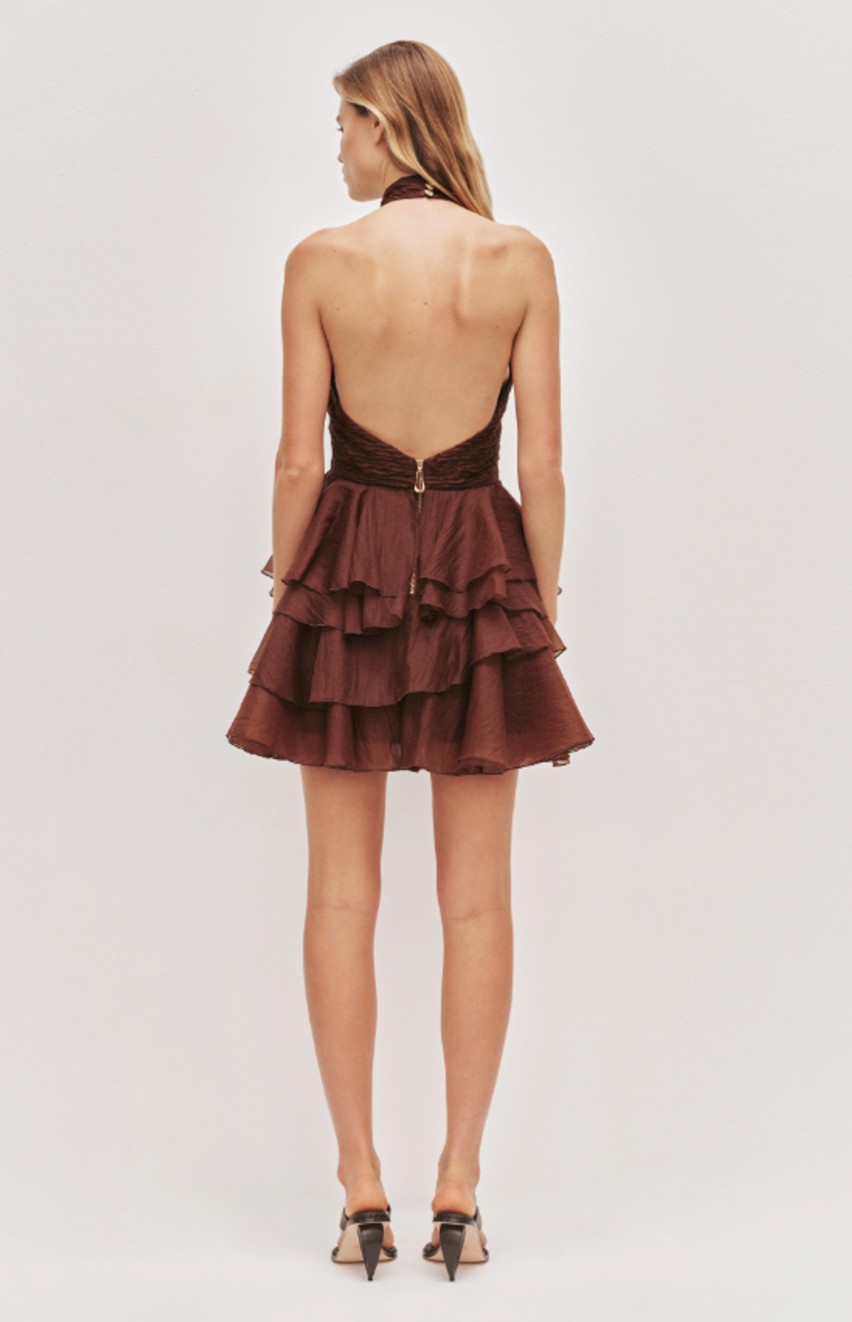 AJE Fayette Mini Dress Dark Chocolate Size 6 - Image 2