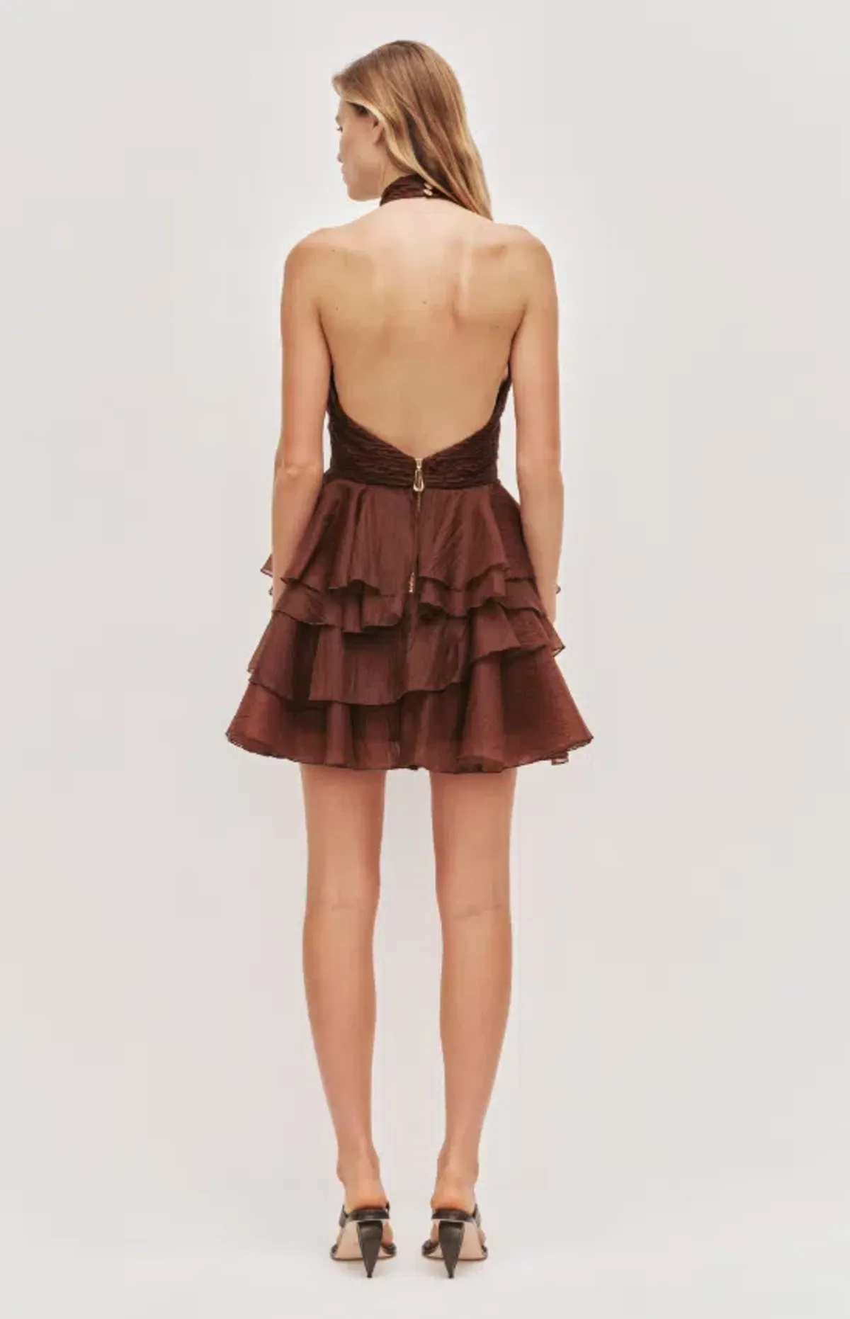 AJE Fayette Mini Dress Dark Chocolate Size 10 - Image 2