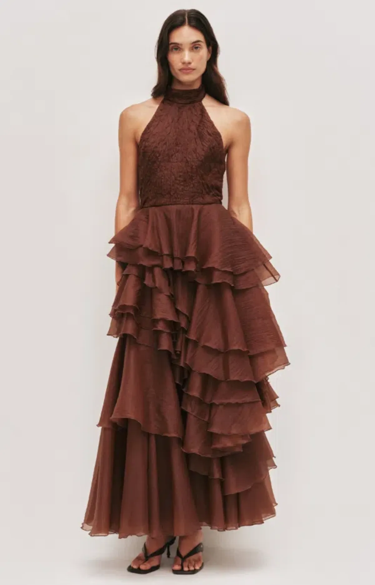 AJE Fayette Gown Dark Chocolate size 14 - Image 1