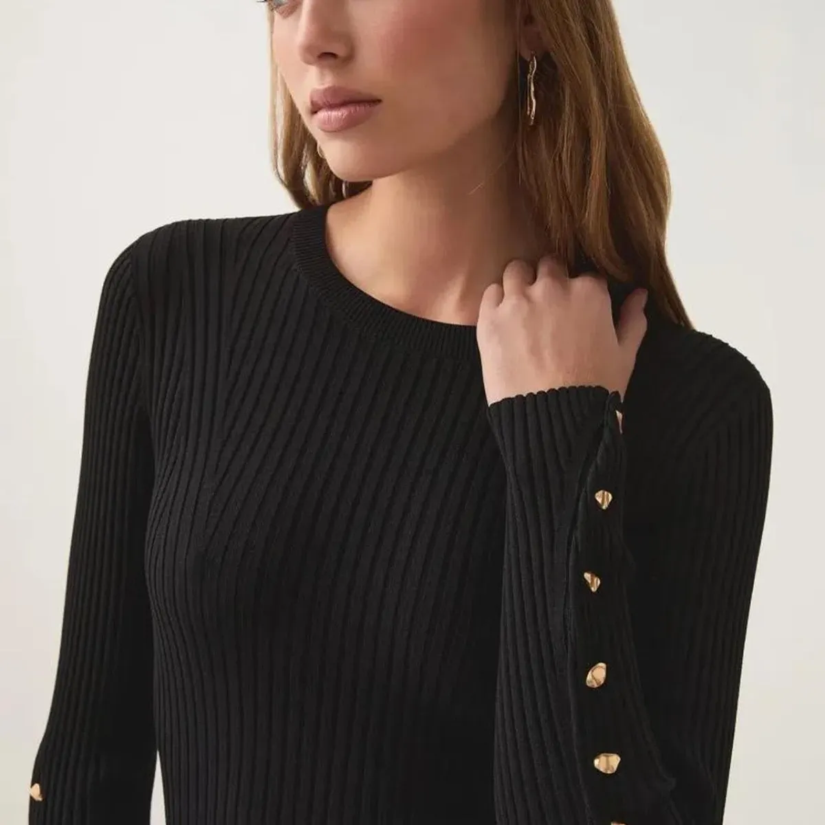 AJE LIA KNIT MIDI DRESS BLACK SIZE XS  - Image 3