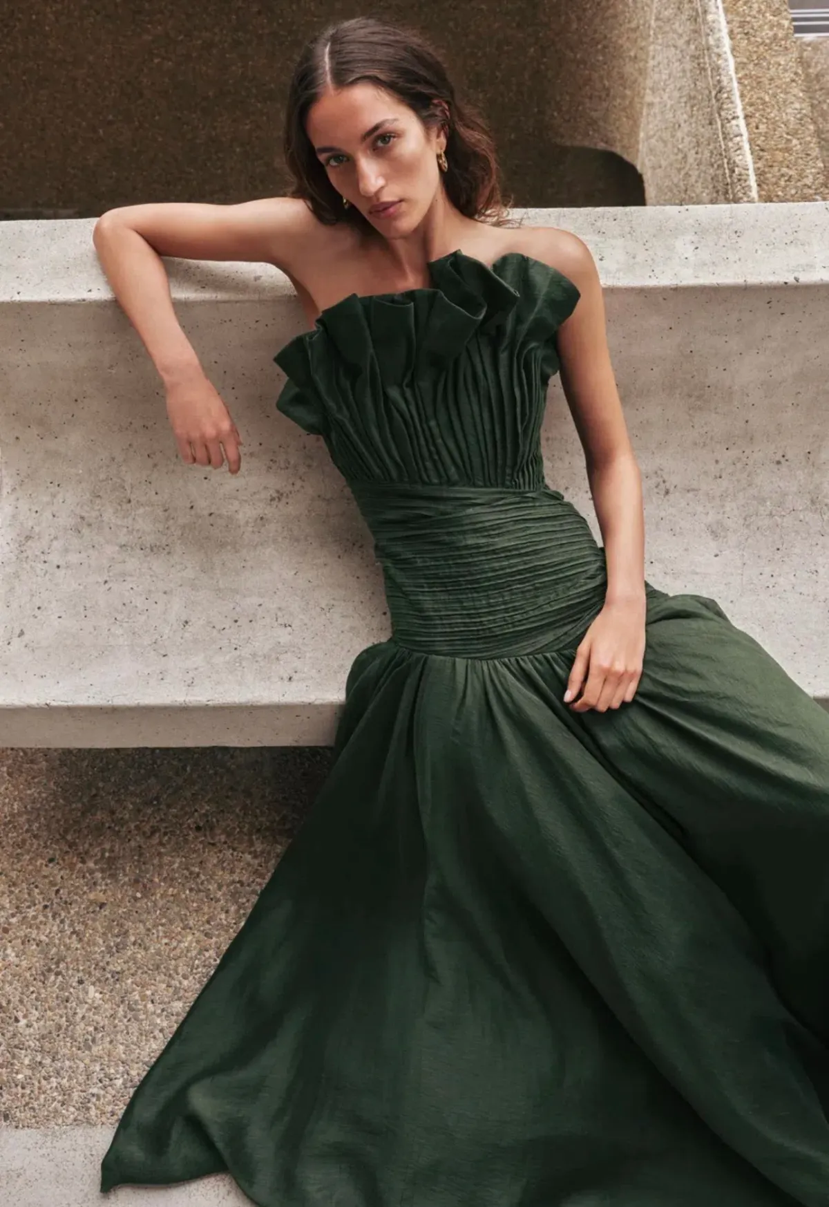 Aje Aquiline Gown Size 16 Hunter Green - Image 1