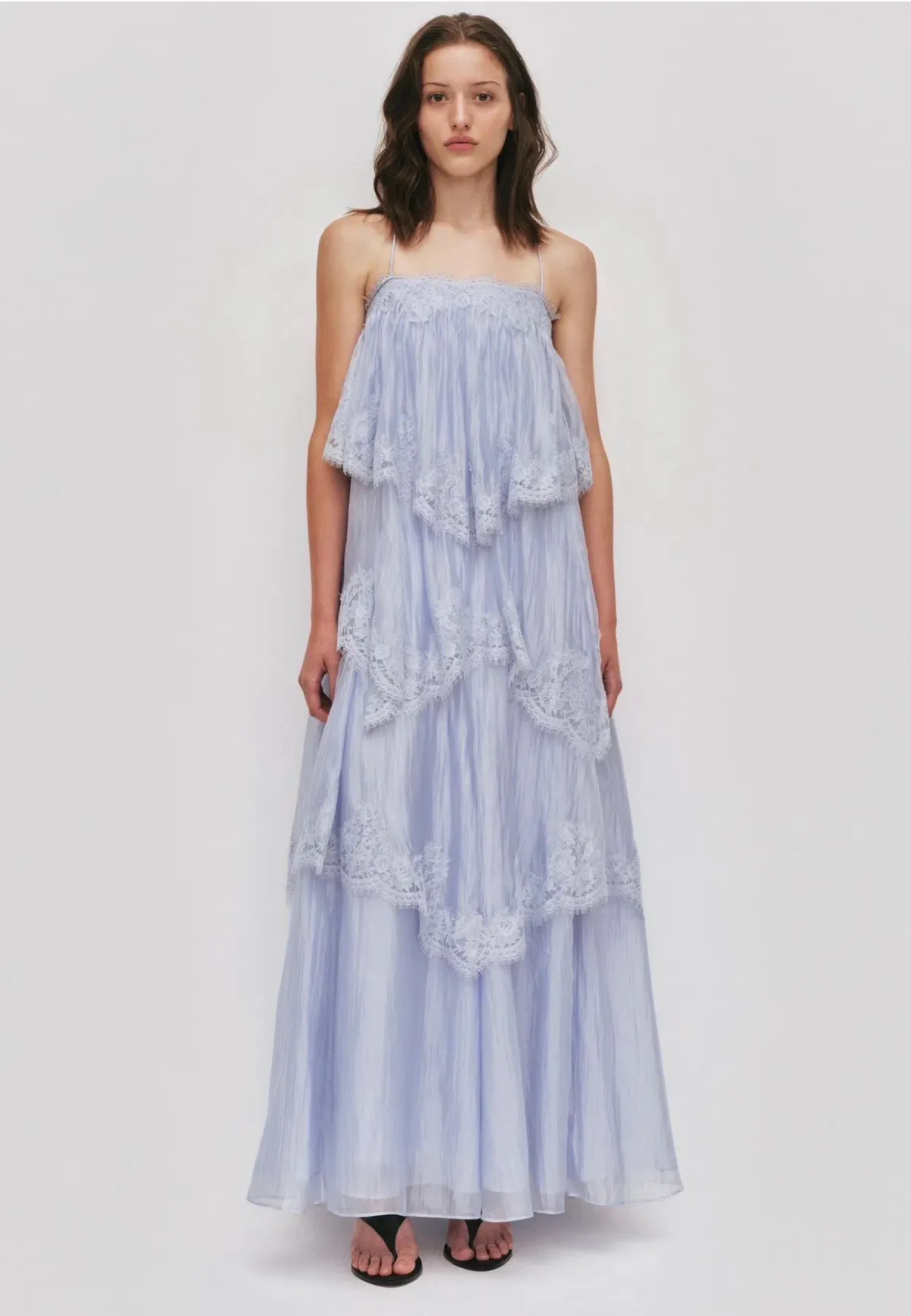 Aje Ophelia Lace Gown Size 14 French Blue - Image 1