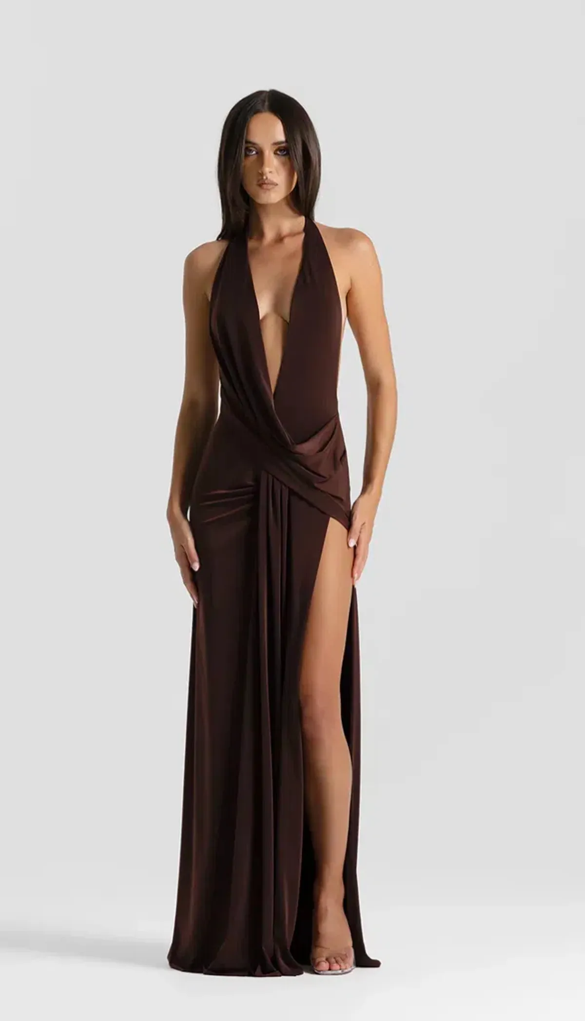 Natalie Rolt Winona Gown Espresso Size 0/AU 6  - Image 1