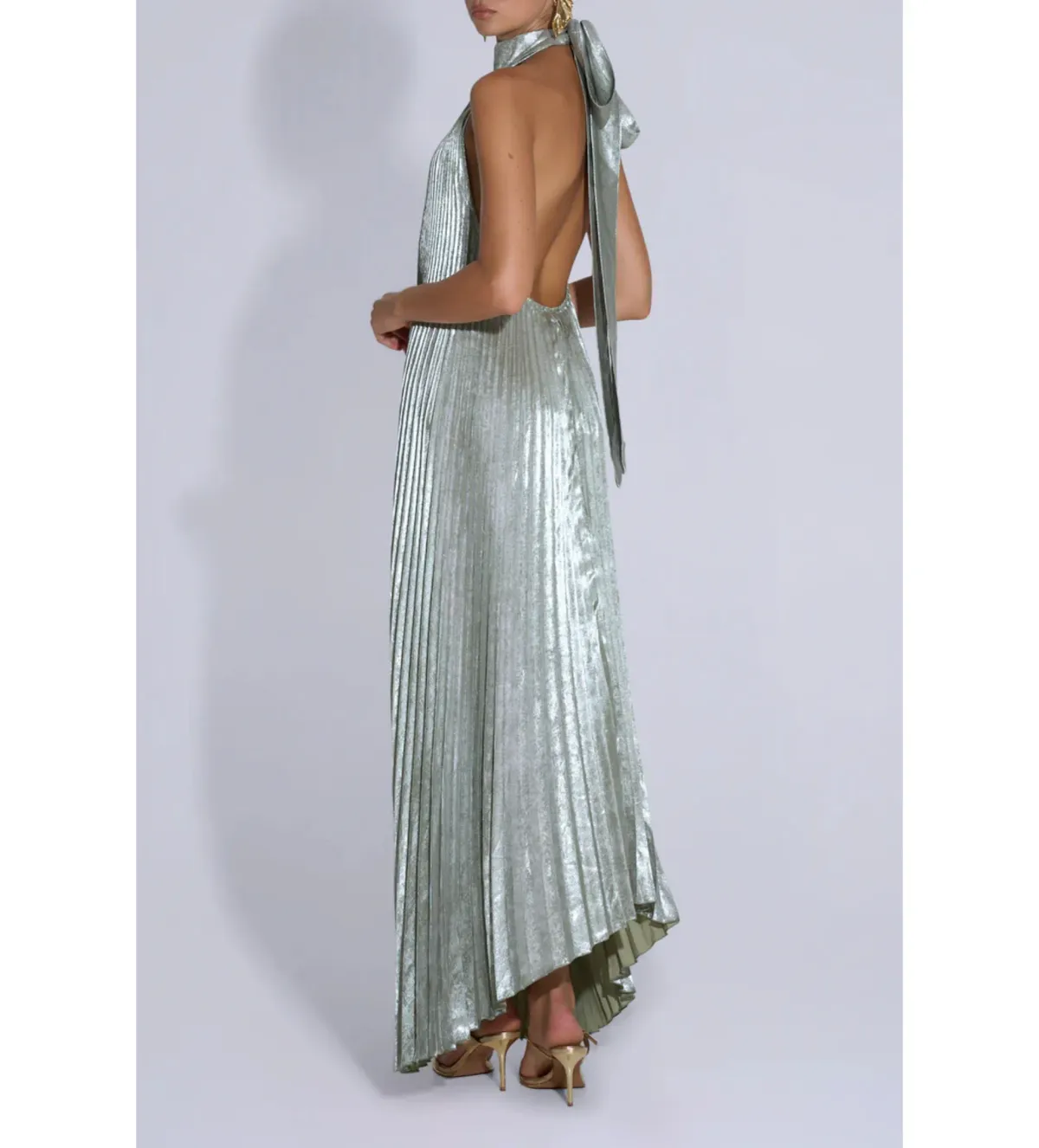 L'idee Opera Gown Sage Shimmer Size 8 - Image 4