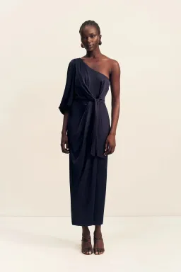 Shona Joy Lumiere Tie Front One Shoulder Midi - Night Sky / Size 18 for rent on The Volte - image 1