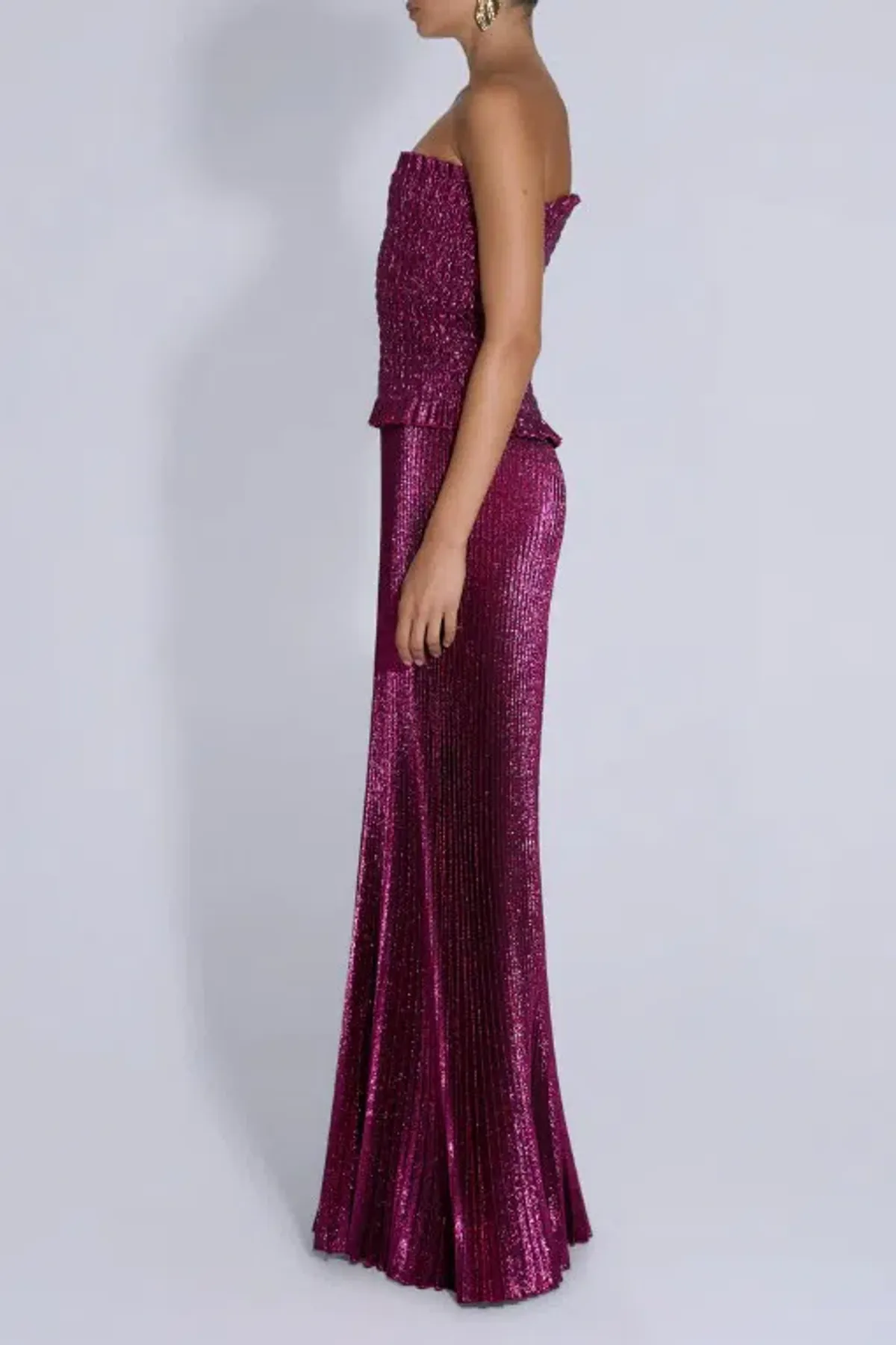 L'IDEE Maya Gown Dress Sangria Glitter Size 8 - Image 3