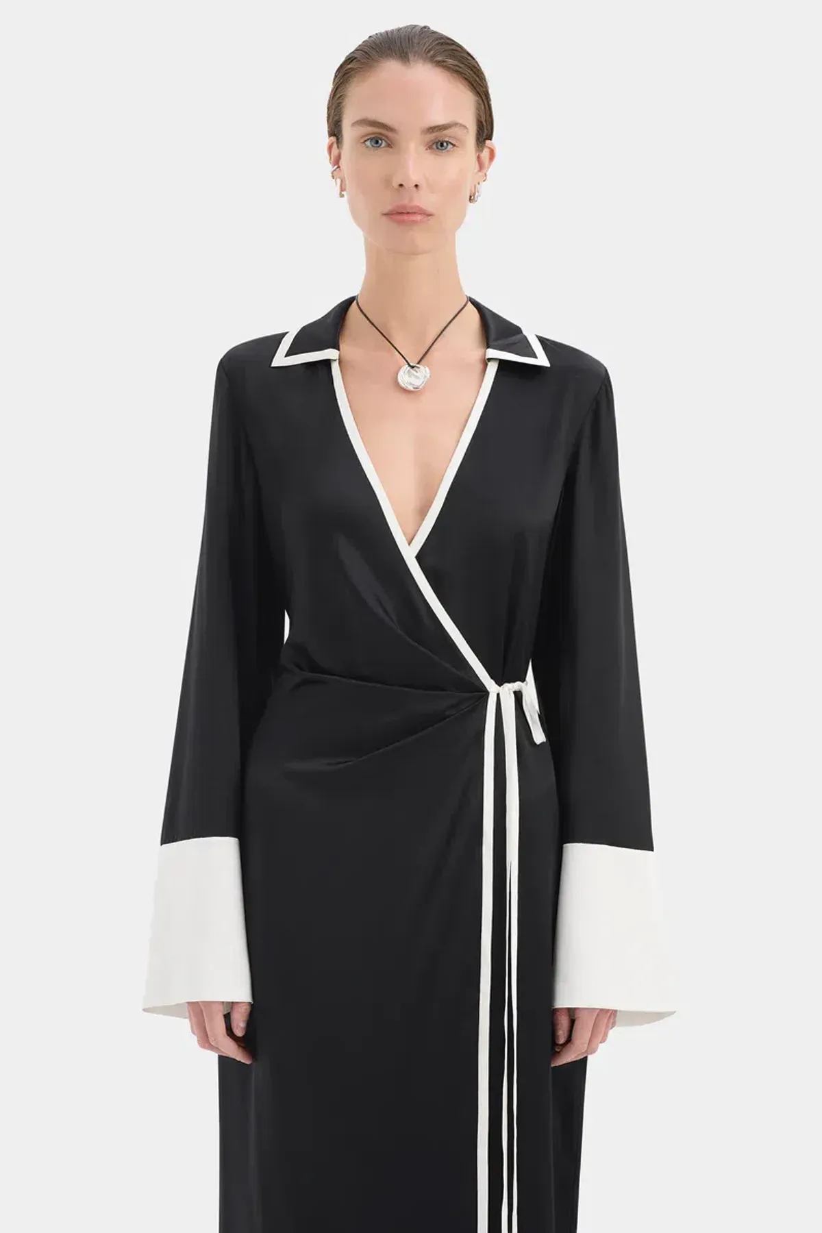 Sir The Label Yasmine Wrap Shirt Dress Size 3 - Image 5