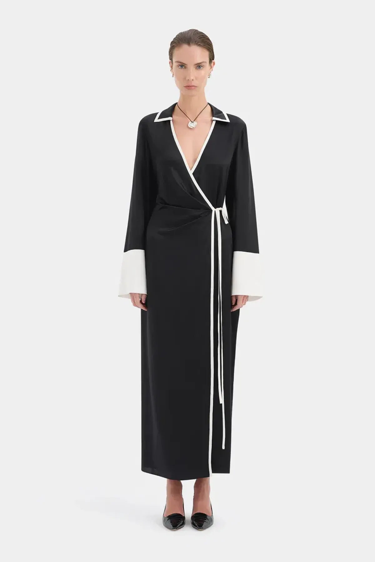 Sir The Label Yasmine Wrap Shirt Dress Size 3 - Image 2