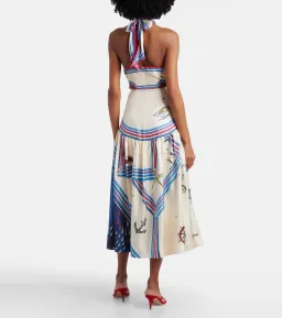 Alémais Apollo printed silk midi dress 10 for rent on The Volte - image 2