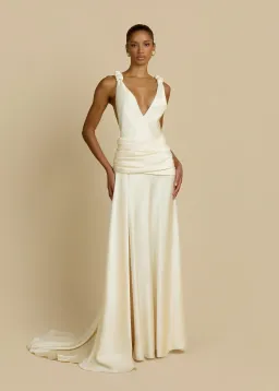Arcina Ori MADALENA DRESS CREAM Size XS for rent on The Volte - image 1