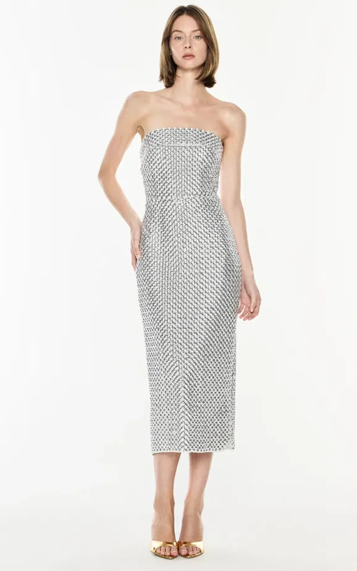 Manning Cartell Opulent Scale Dress Silver Size 10 - Image 1