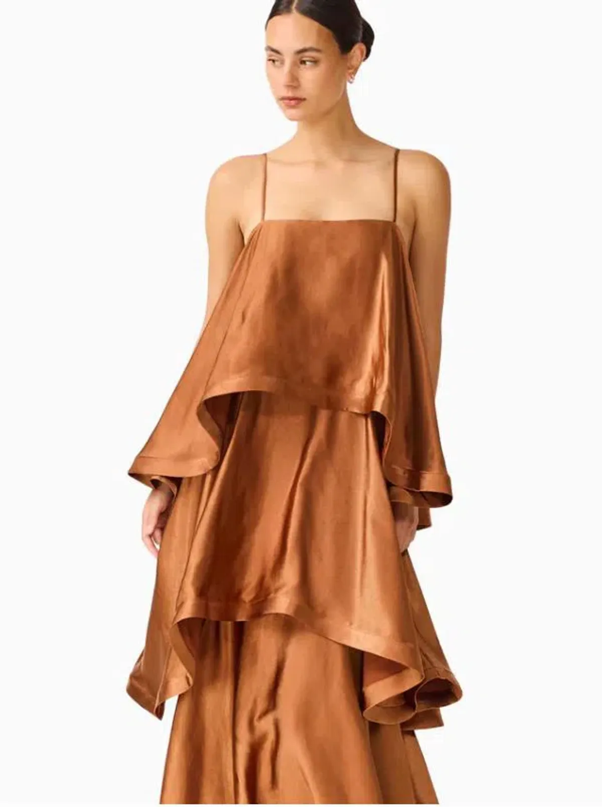Elliatt Tilly Tiered Maxi Dress in Toffee Brown Size s/8 - Image 2