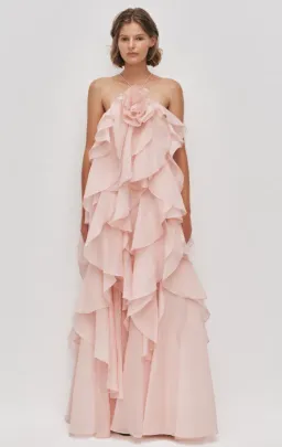 AJE Pandorea Layered Maxi Dress Pastel pink Size 14 for rent on The Volte - image 1