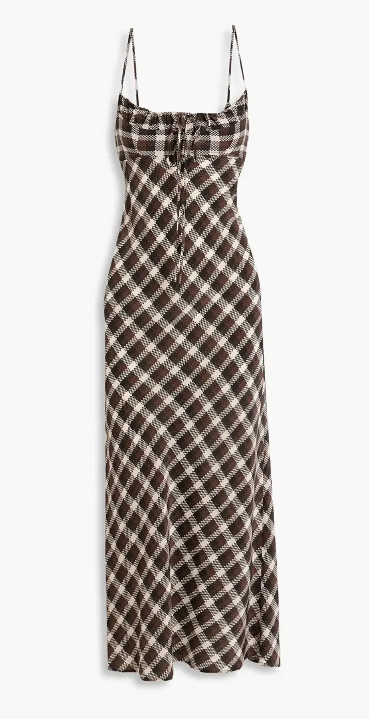 Bec & Bridge Chiara Checked Crepe Midi Dress Chocolate size AU 6 - Image 2