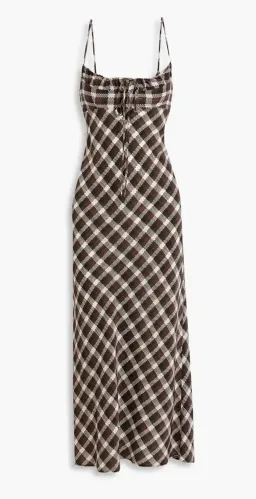 Bec & Bridge Chiara Checked Crepe Midi Dress Chocolate size AU 6 for rent on The Volte - image 2