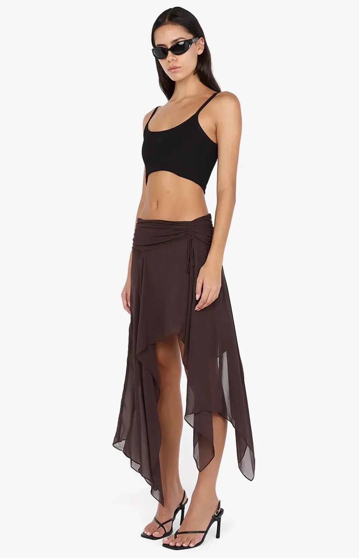 Bec & Bridge TALLIS ASYM SKIRT Dark Chocolate size AU 6 - Image 3