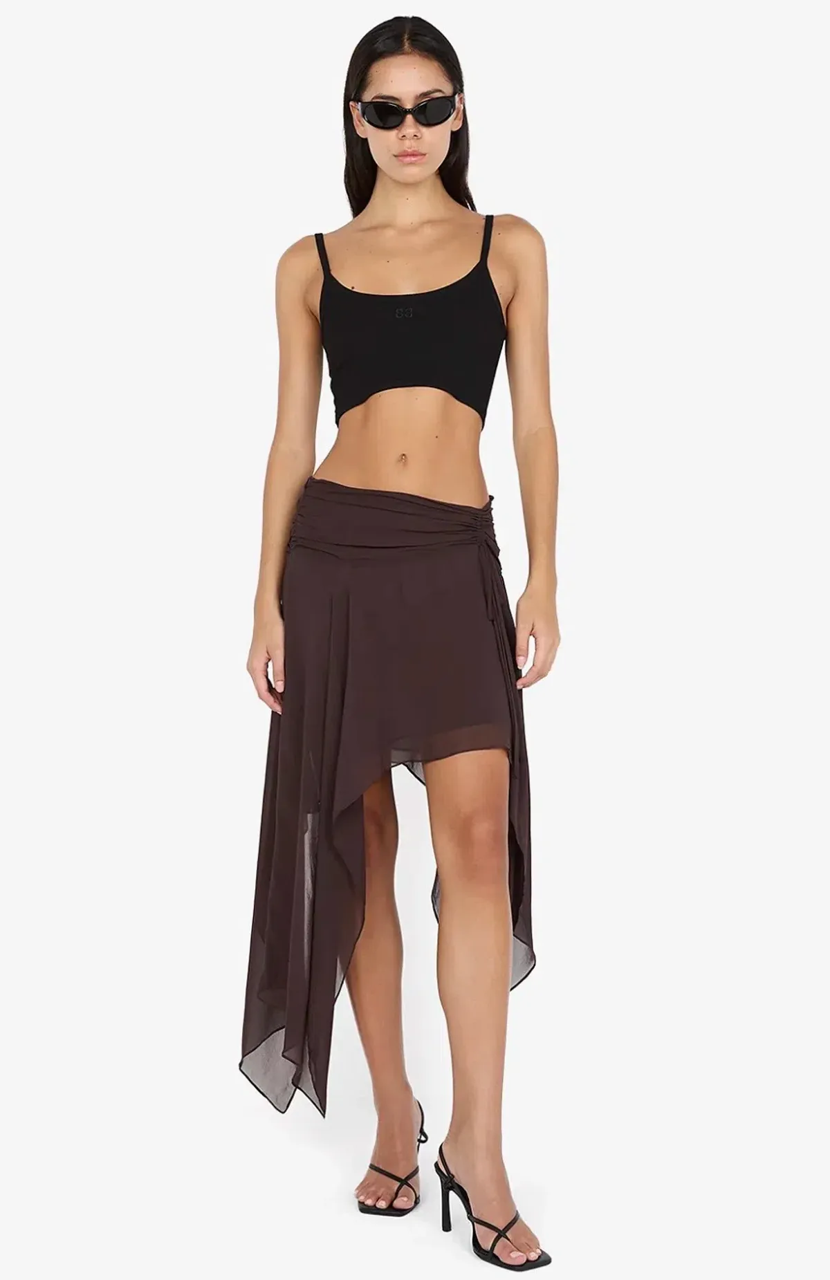 Bec & Bridge TALLIS ASYM SKIRT Dark Chocolate size AU 6 - Image 2