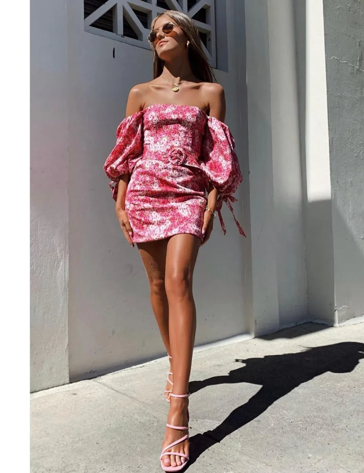 Sheike Ditsy Floral Dress Pink Size 8 - Image 5