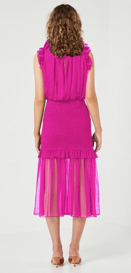 Elliatt Capture Midi Dress Pink Size 8 for rent on The Volte - image 3