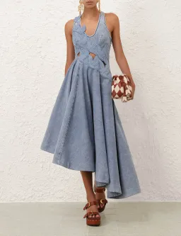 Zimmermann Alchemy Denim Applique Dress - size 1 for rent on The Volte - image 1