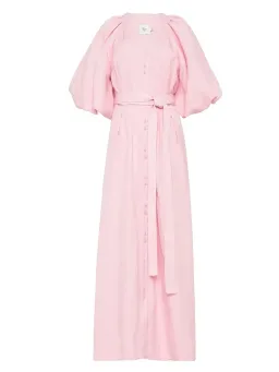 Aje Evermore Midi Dress Size AU 14 Rose Pink Puff Sleeve Gown for rent on The Volte - image 2
