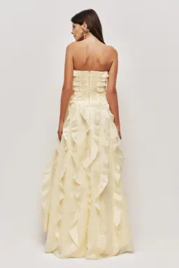  💛 Aje ALLAIRE GOWN in Butter Yellow - Size 6 AU  💛 Ruffled Tiered Maxi Dress  💛 for rent on The Volte - image 2