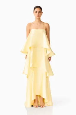 Elliatt - Tilly Tiered Maxi Dress in Butter Yellow - Size XL for rent on The Volte - image 1